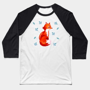 Fox Painting Hand Drawn Baseball T-Shirt